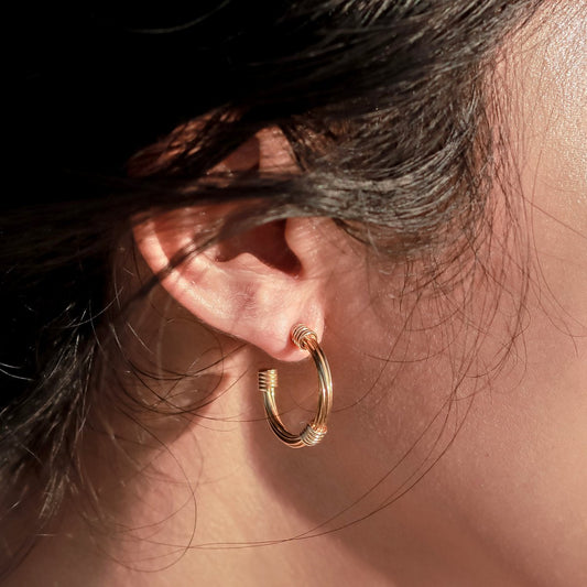 Boucles d'oreilles créoles plaquées or 18 carats - boucles d'oreilles minimalistes - boucles d'oreilles rondes en argent 925 or vermeil - MELASTI
