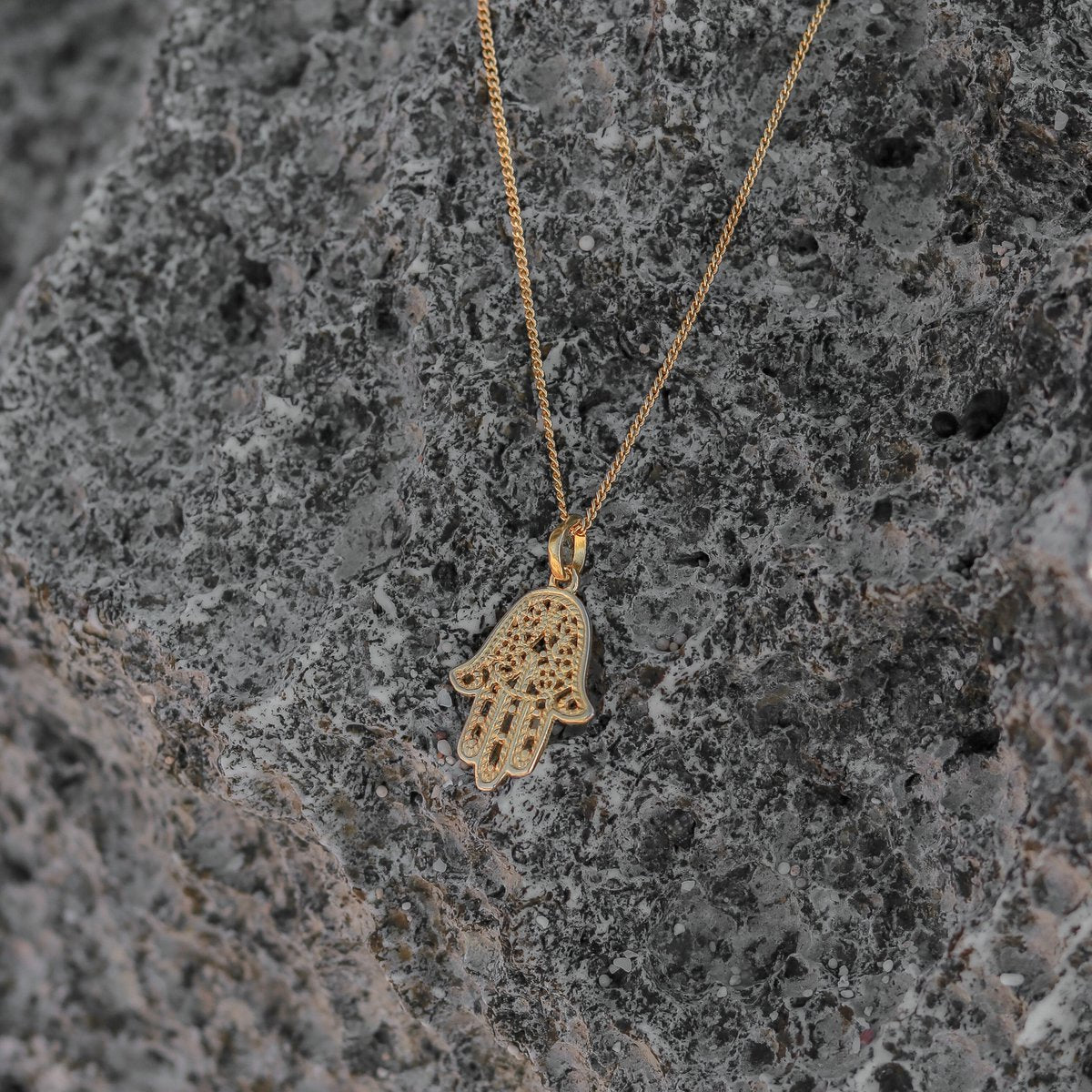 Collier fin plaqué or 18 carats - chaîne dorée de 40 cm en argent 925 or vermeil - avec pendentif style Bali - KRAJAN gold